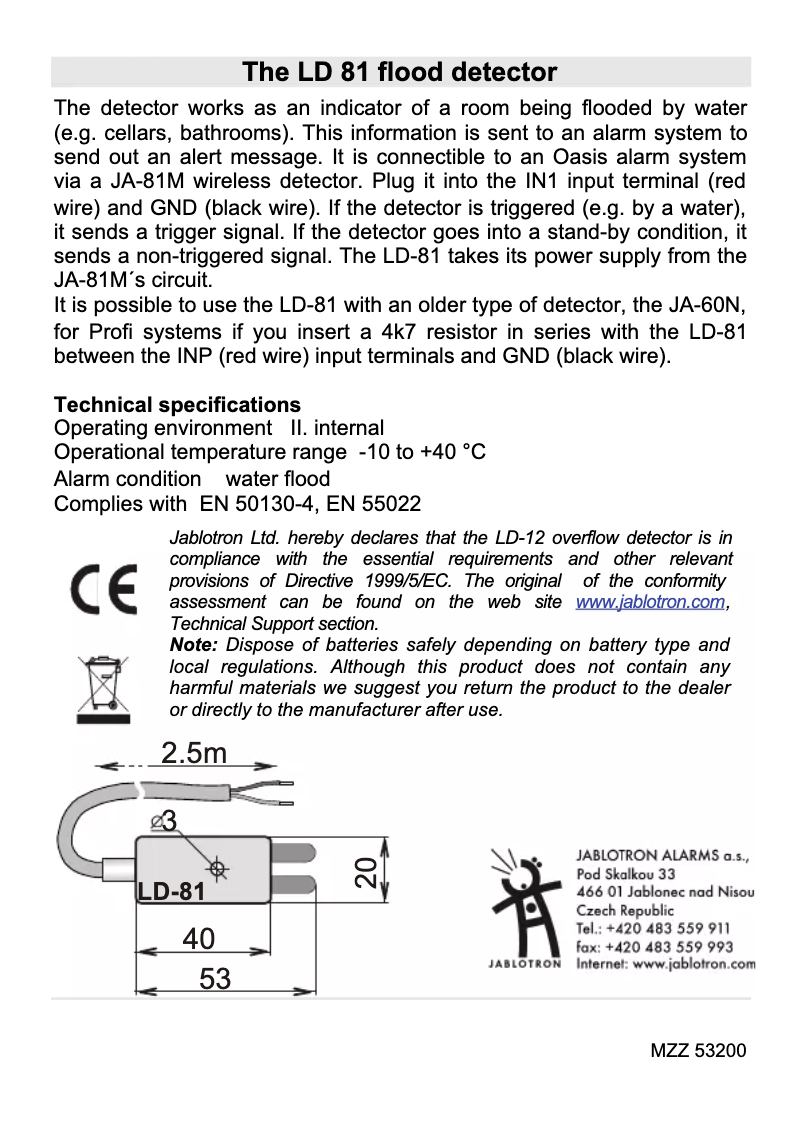 Page 1 de la notice Manuel utilisateur Joblotron LD-81