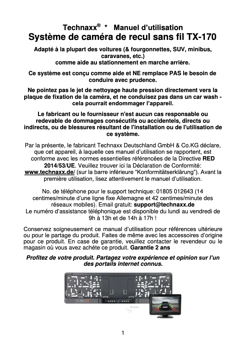 Image de la première page du manuel de l'appareil TX-170