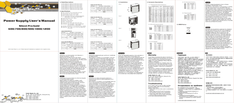 Page 1 de la notice Manuel utilisateur Cooler Master Silent Pro Gold