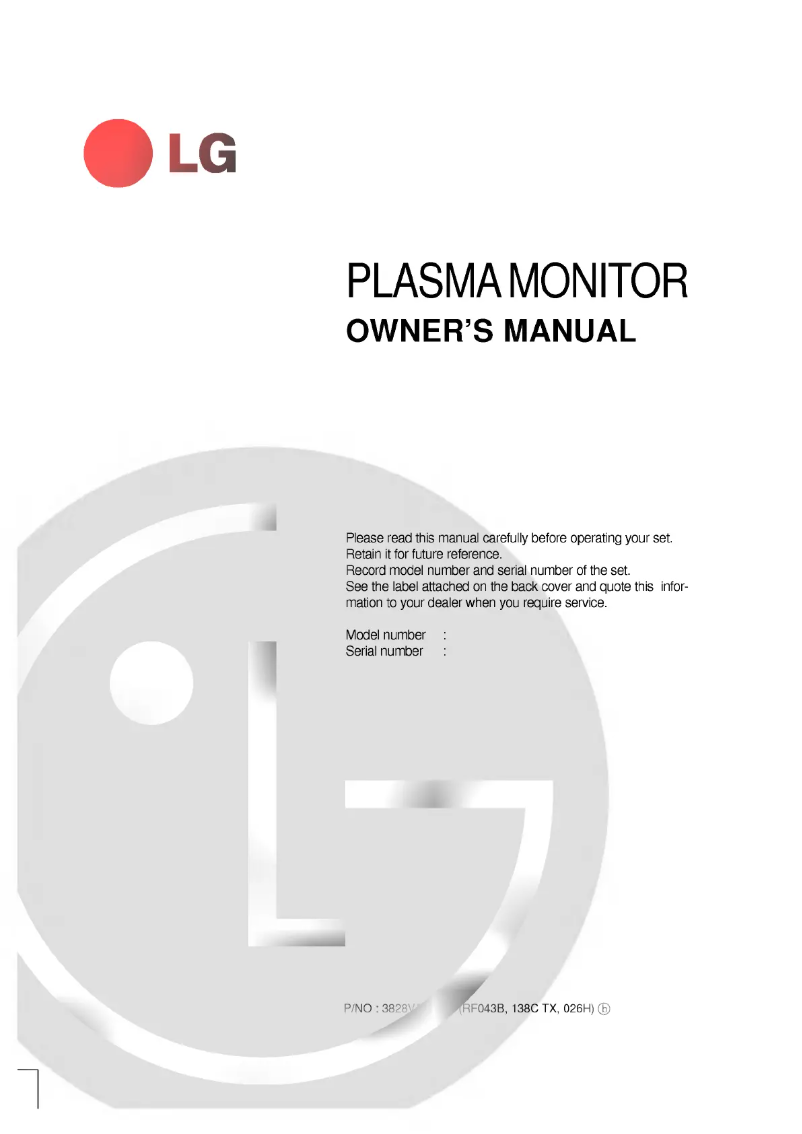 Page 1 de la notice Manuel utilisateur LG MT-42PX11H