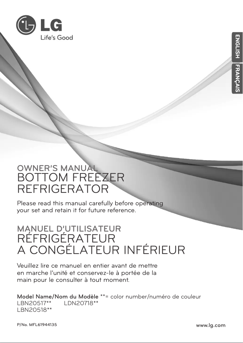 Page n°1 - Manuel utilisateur LG LBN20518ST