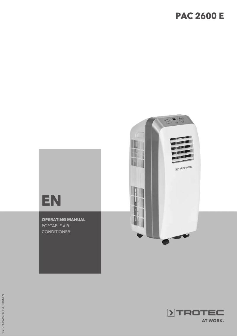 Image de la première page du manuel de l'appareil PAC 2600 E