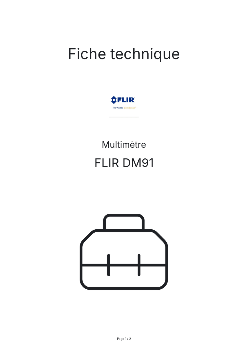 Image de la première page du manuel de l'appareil DM91