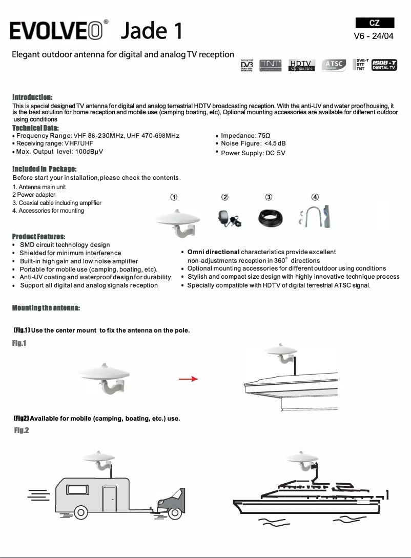 Page n°1 - Manuel utilisateur Evolveo Jade 1