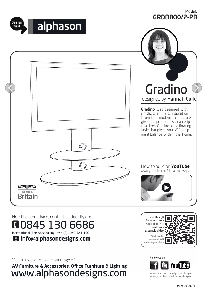 Image de la première page du manuel de l'appareil Gradino Cantilever