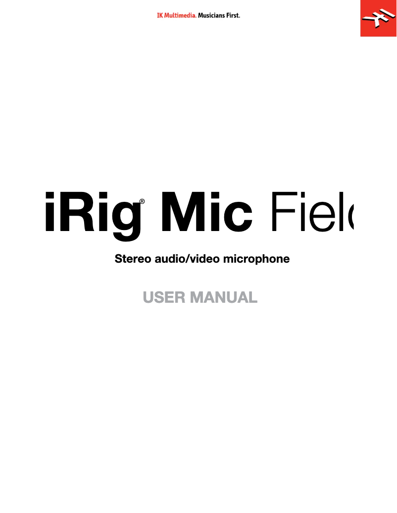 Image de la première page du manuel de l'appareil iRig Mic Field