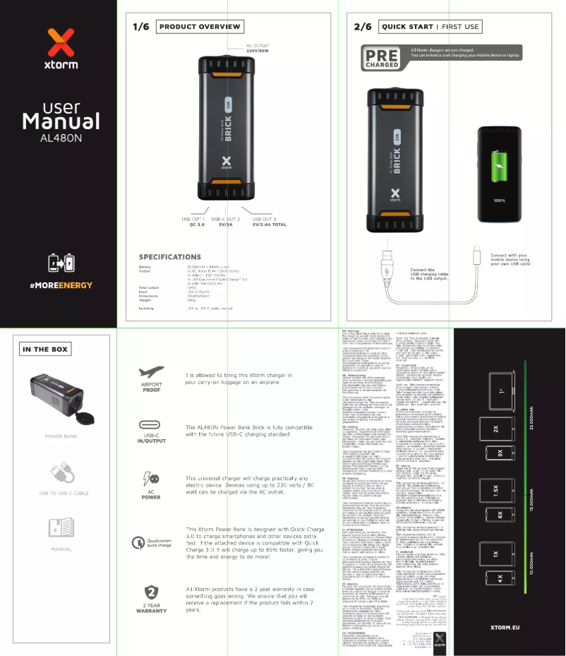 Page 1 de la notice Manuel utilisateur Xtorm AL480N