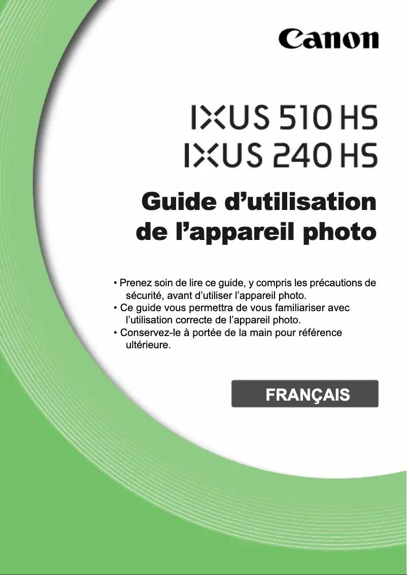 Image de la première page du manuel de l'appareil Ixus 510 HS