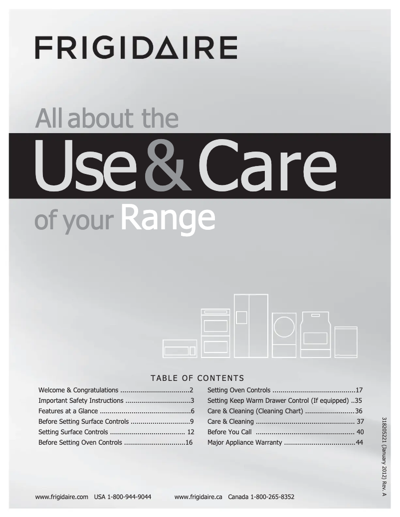 Page n°1 - Manuel utilisateur Frigidaire FGEF304DKF