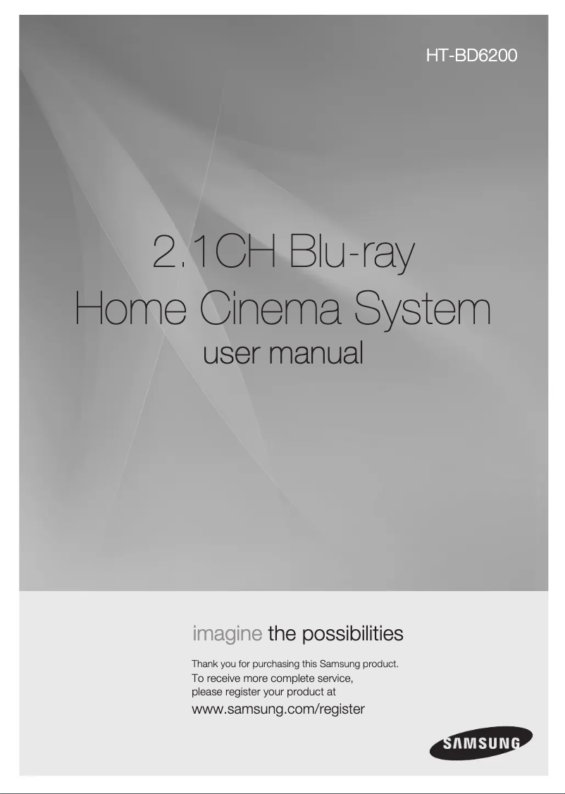 Page 1 de la notice Manuel utilisateur Samsung HT-BD6200R
