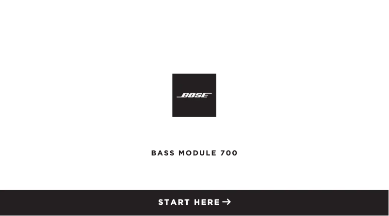 Page n°1 - Guide de démarrage rapide Bose Bass Module 700