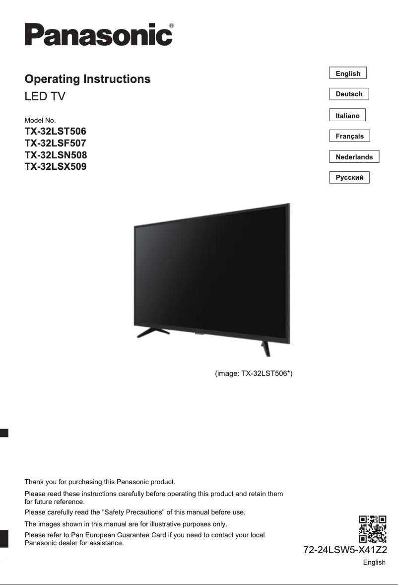 Page 1 de la notice Manuel utilisateur Panasonic TX-32LSX509