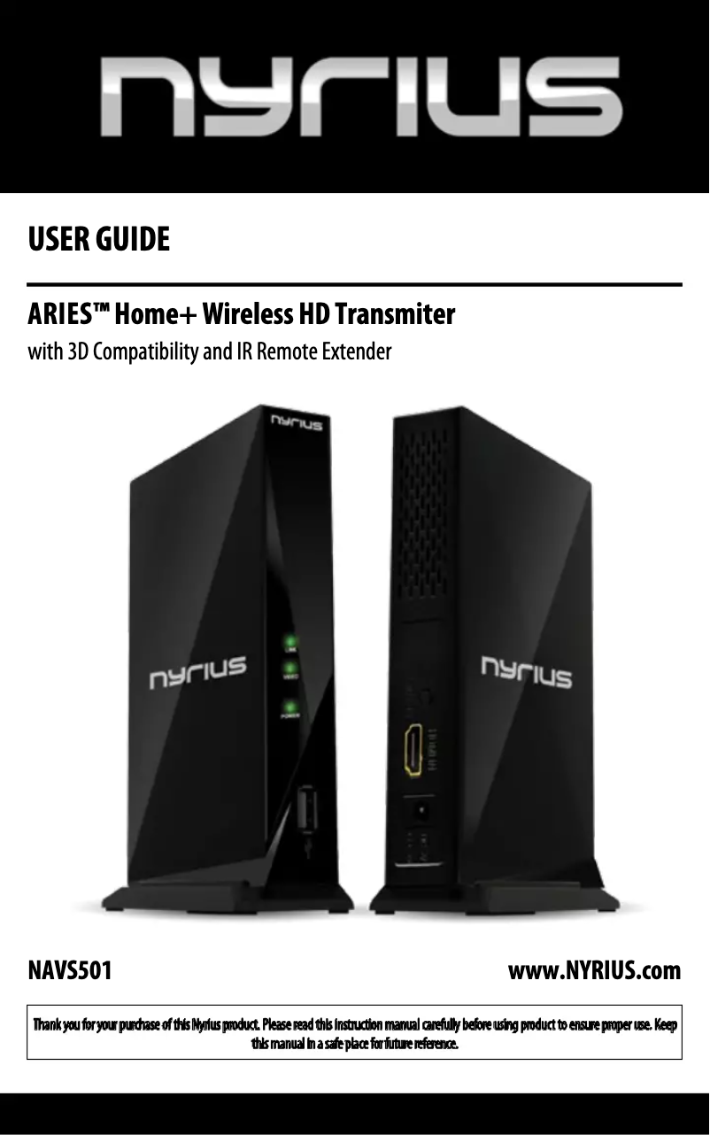 Page n°1 - Manuel utilisateur Nyrius NAVS501