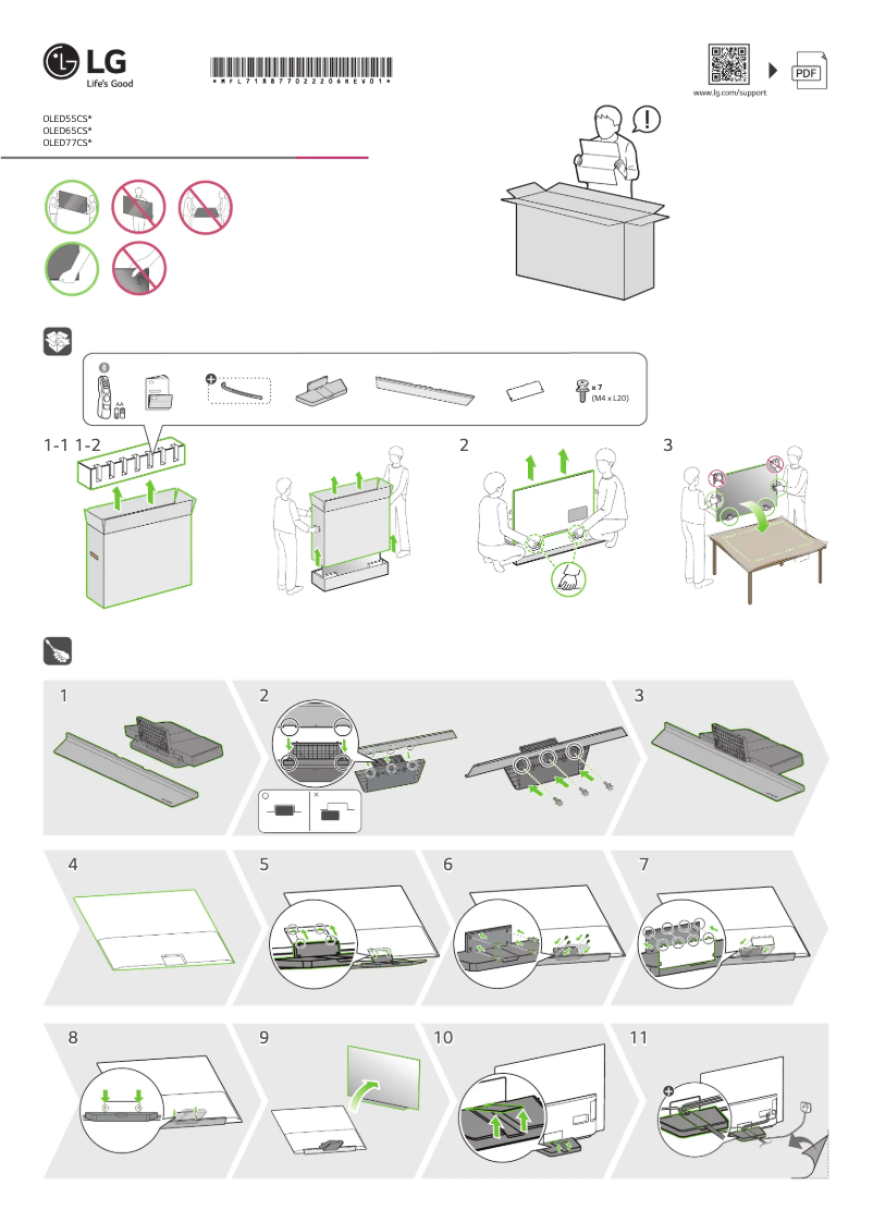 Page n°1 - Guide d'installation LG OLED77CS6LA