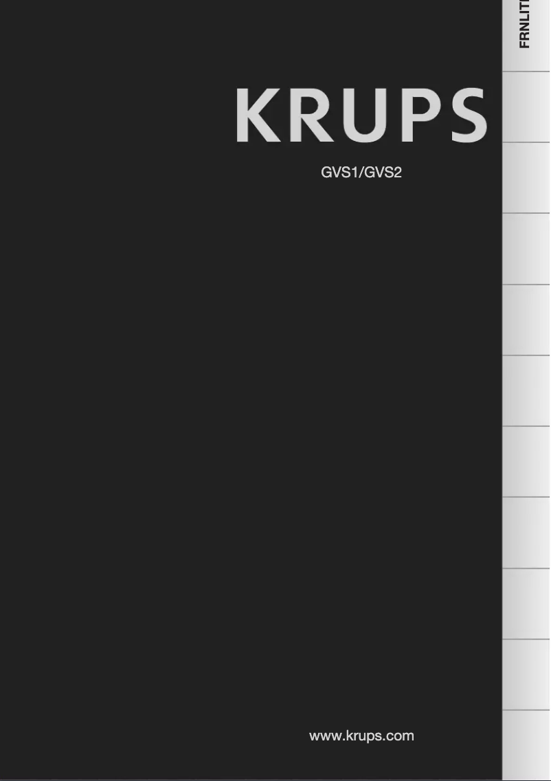 Page n°1 - Manuel utilisateur Krups Venise GVS141