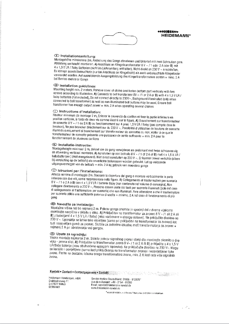 Page 1 de la notice Manuel utilisateur Heidemann 70217