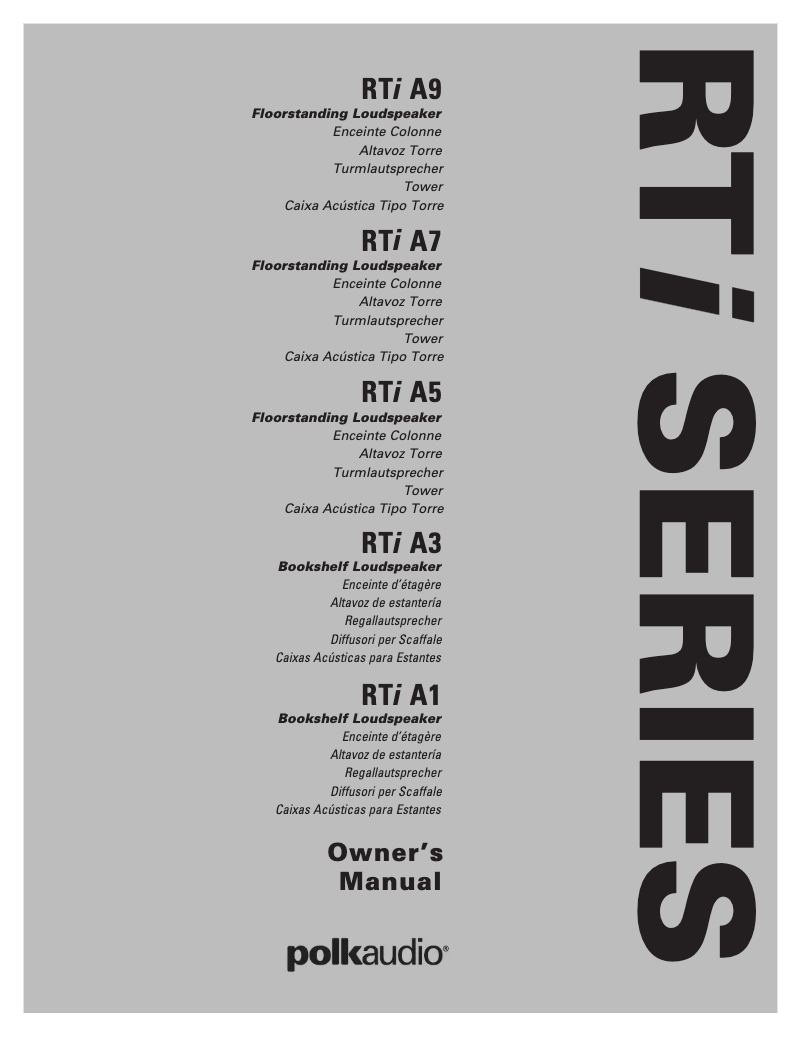 Page n°1 - Manuel utilisateur Polk RTi A7