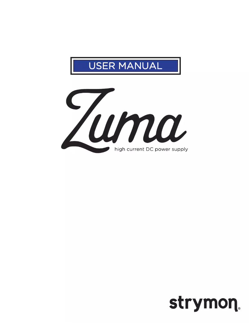 Page n°1 - Manuel utilisateur Strymon Zuma