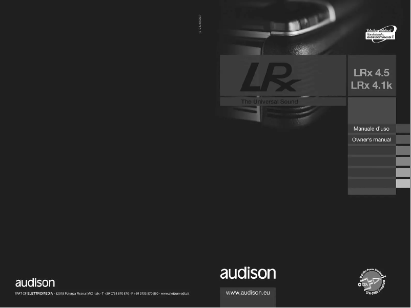 Page n°1 - Manuel utilisateur Audison LRX 4.1K