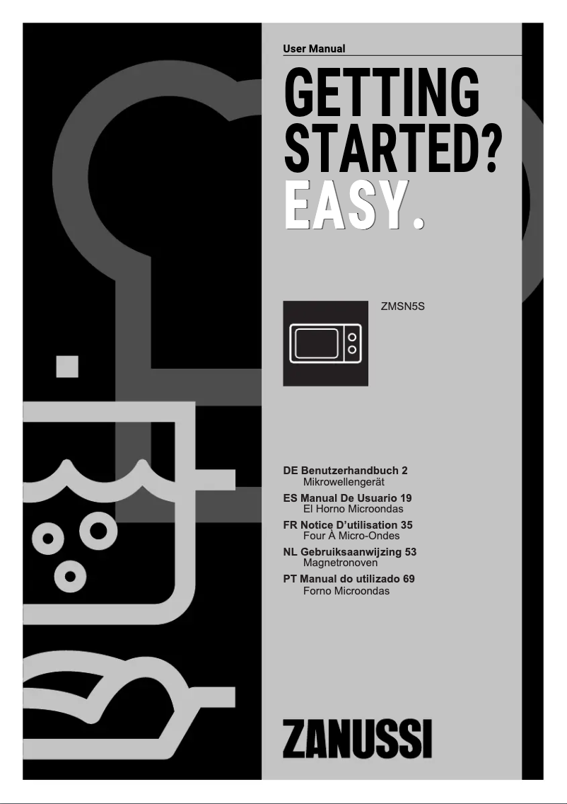 Page 1 de la notice Manuel utilisateur Zanussi ZMSN5SX