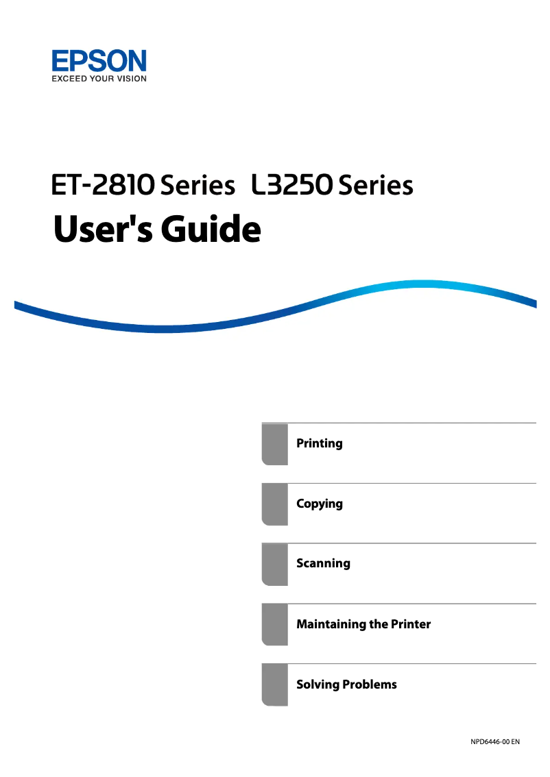 Image de la première page du manuel de l'appareil EcoTank L3280