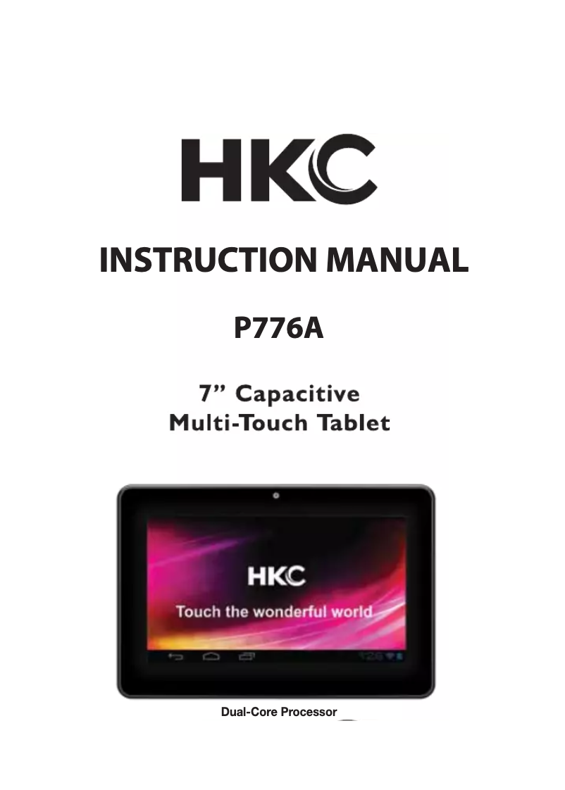 Page n°1 - Manuel utilisateur HKC P776A