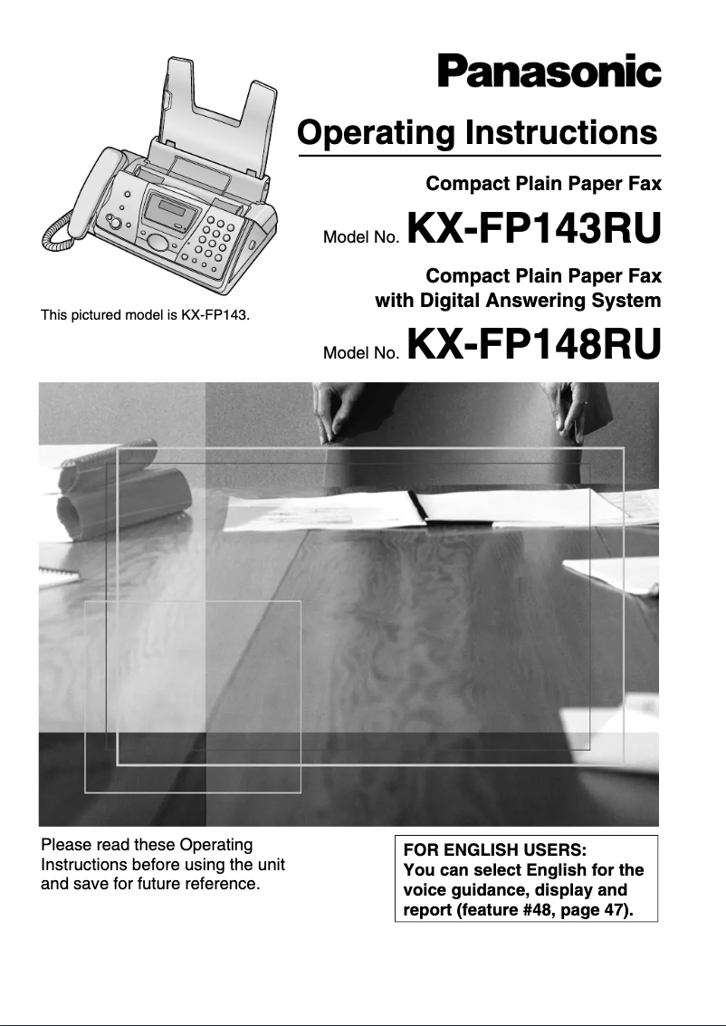 Página 1 del manual Manual de usuario Panasonic KX-FP143UA