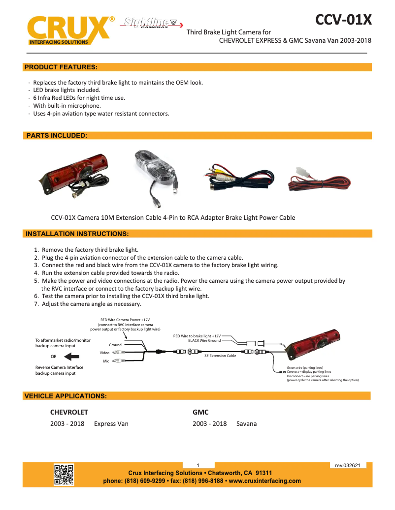 Página 1 del manual Manual de usuario CRUX CCV-01X