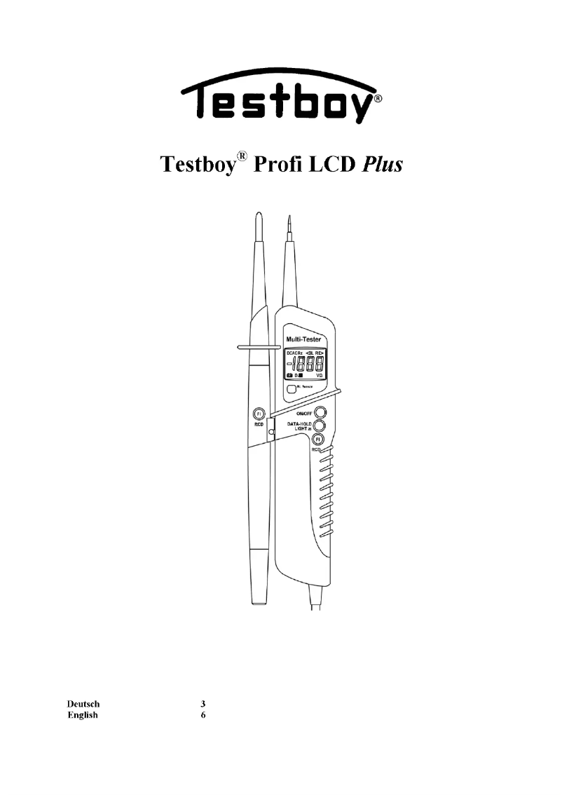 Image de la première page du manuel de l'appareil Profi LCD Plus