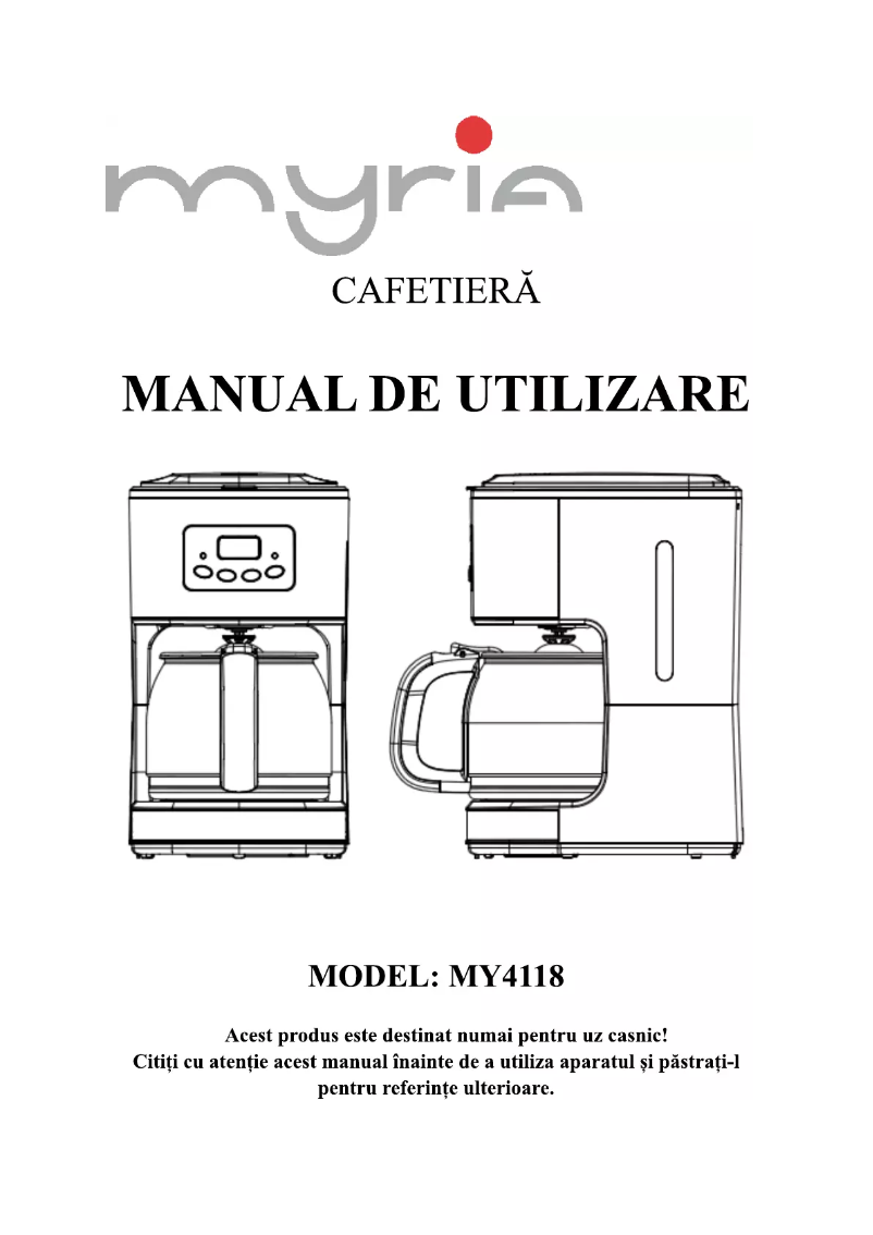 Page n°1 - Manuel utilisateur Myria MY4118