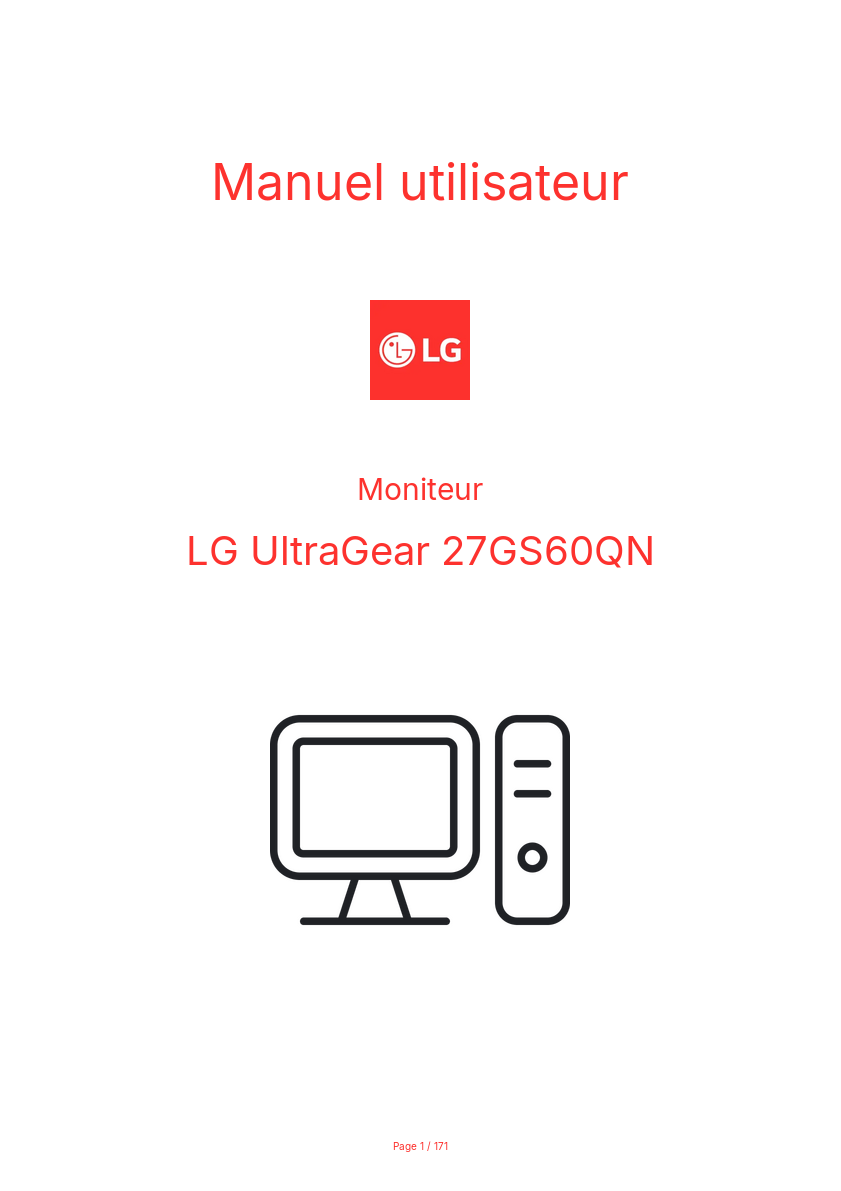 Page n°1 - Manuel utilisateur LG UltraGear 27GS60QN