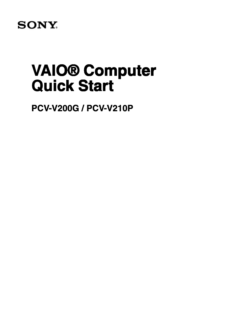 Página 1 del manual Guía de instalación Sony Vaio PCV-V200G