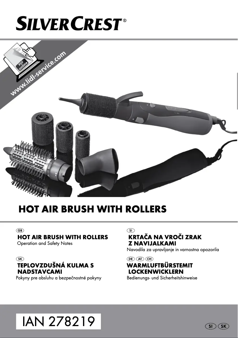 Page 1 de la notice Manuel utilisateur SilverCrest IAN 278219