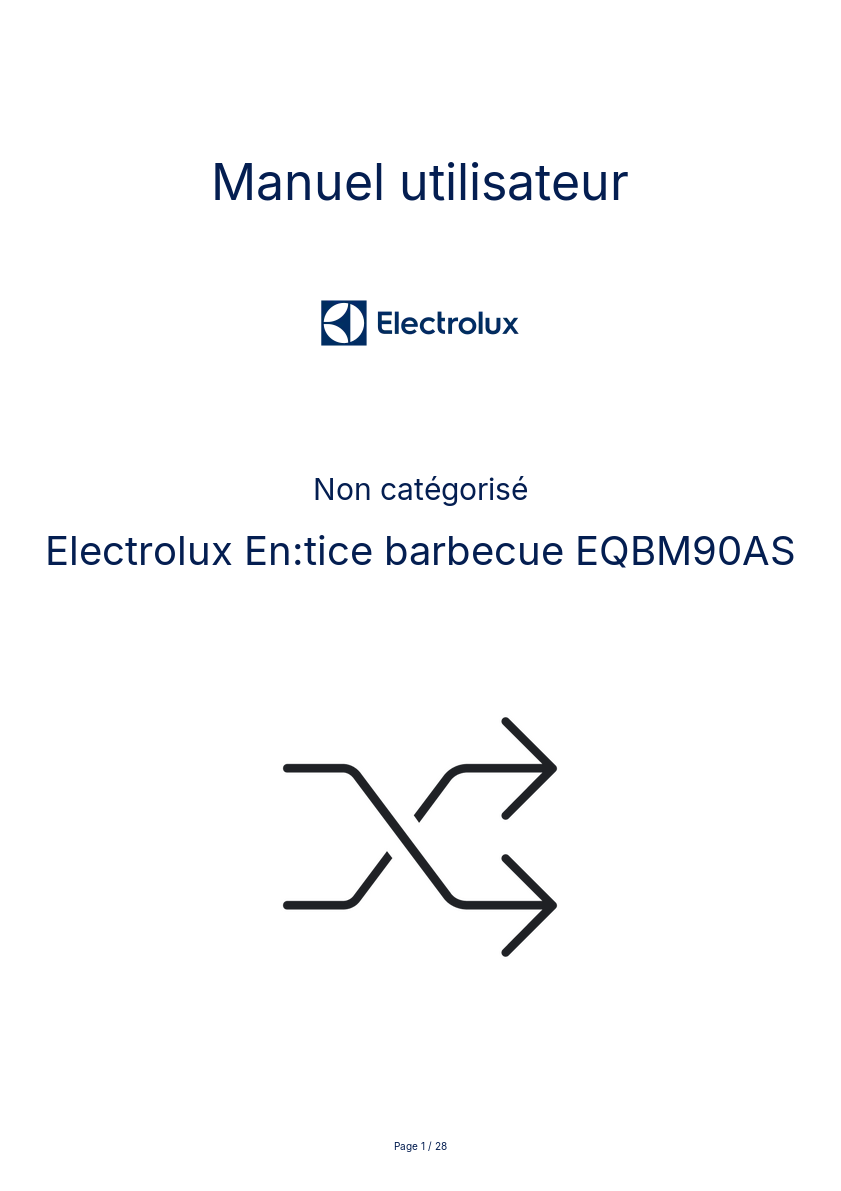 Page n°1 - Manuel utilisateur Electrolux En:tice barbecue EQBM90AS