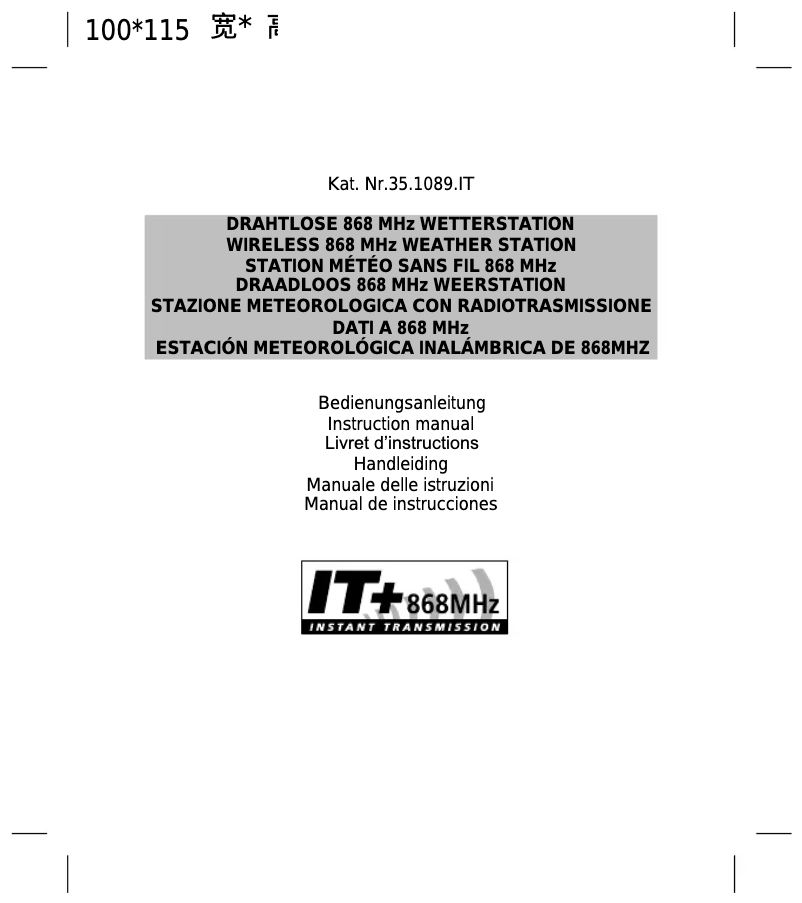 Page 1 de la notice Manuel utilisateur TFA Spectro