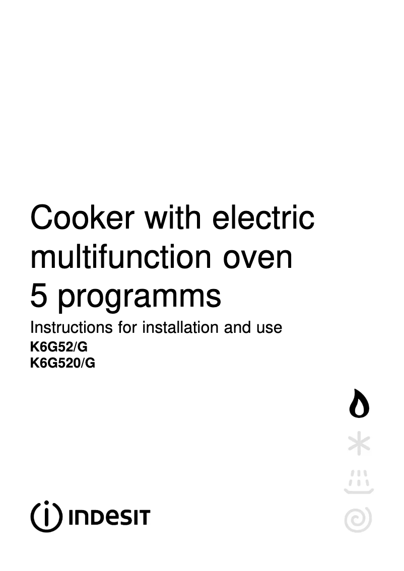 Image de la première page du manuel de l'appareil K6G520XG