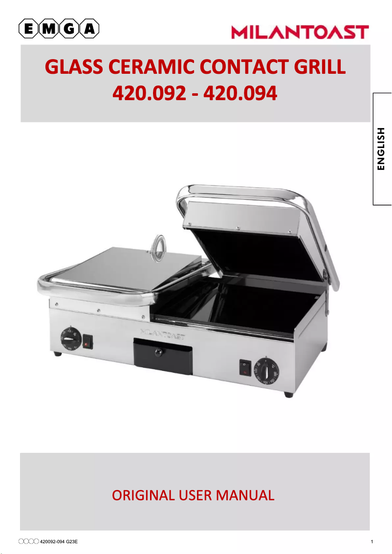 Page 1 de la notice Manuel utilisateur MilanToast 420094