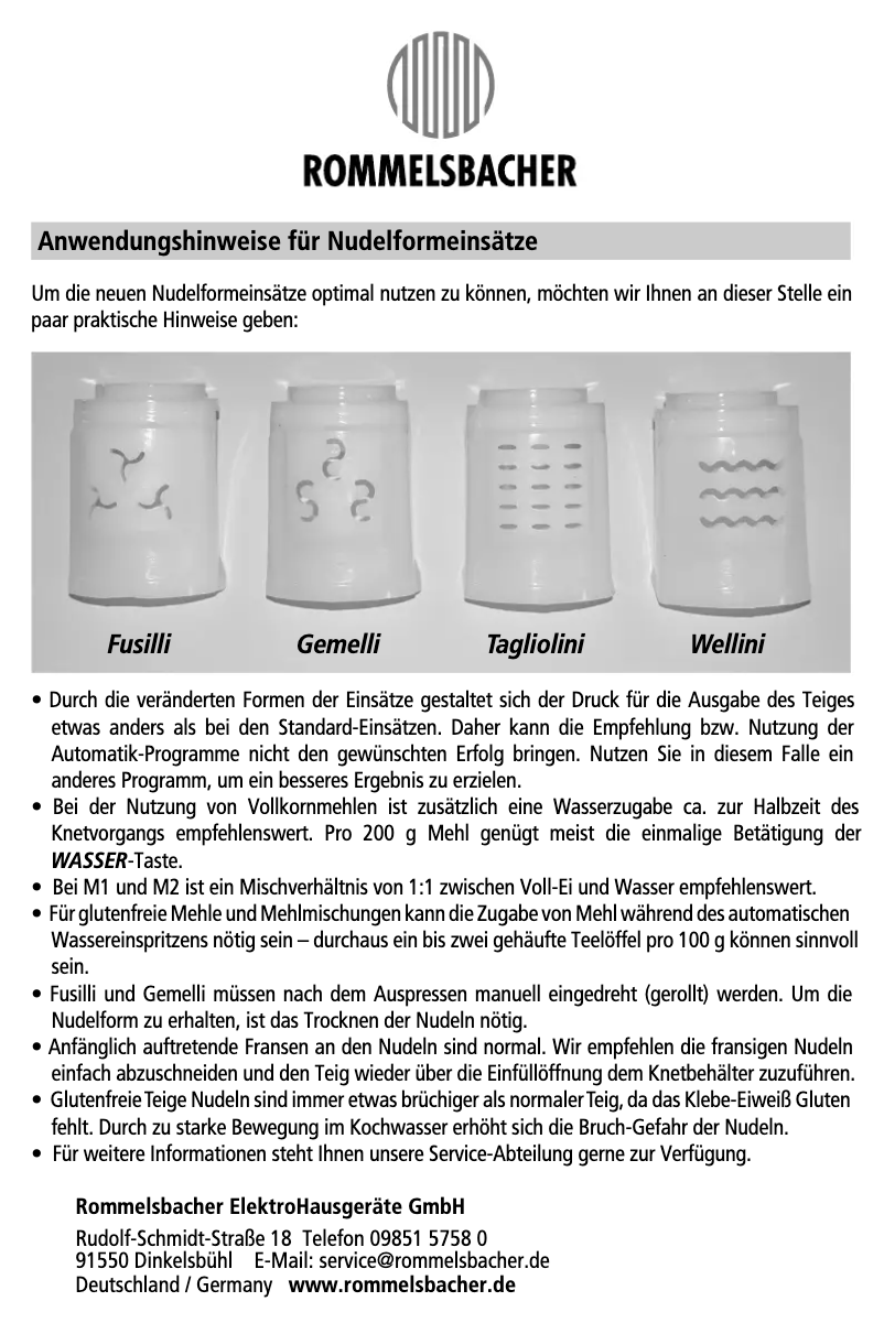 Page n°1 - Manuel utilisateur Rommelsbacher PMM 4-01