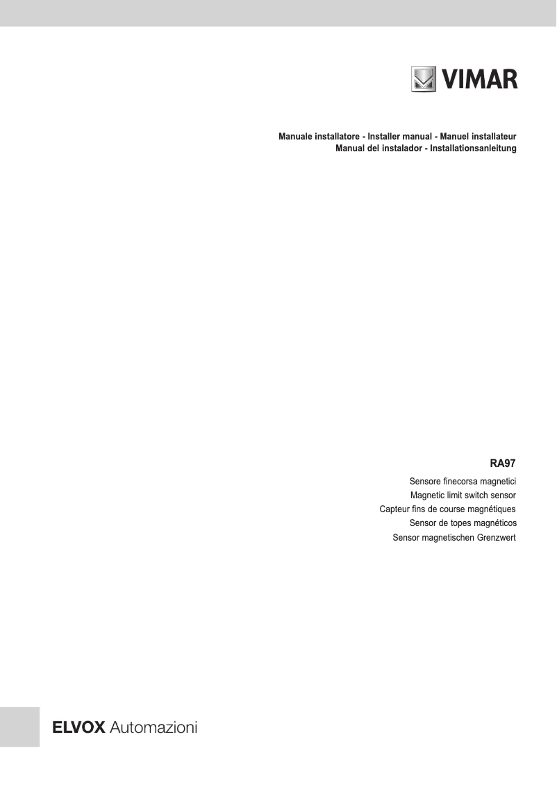 Page 1 de la notice Manuel utilisateur Vimar ELVOX RA97