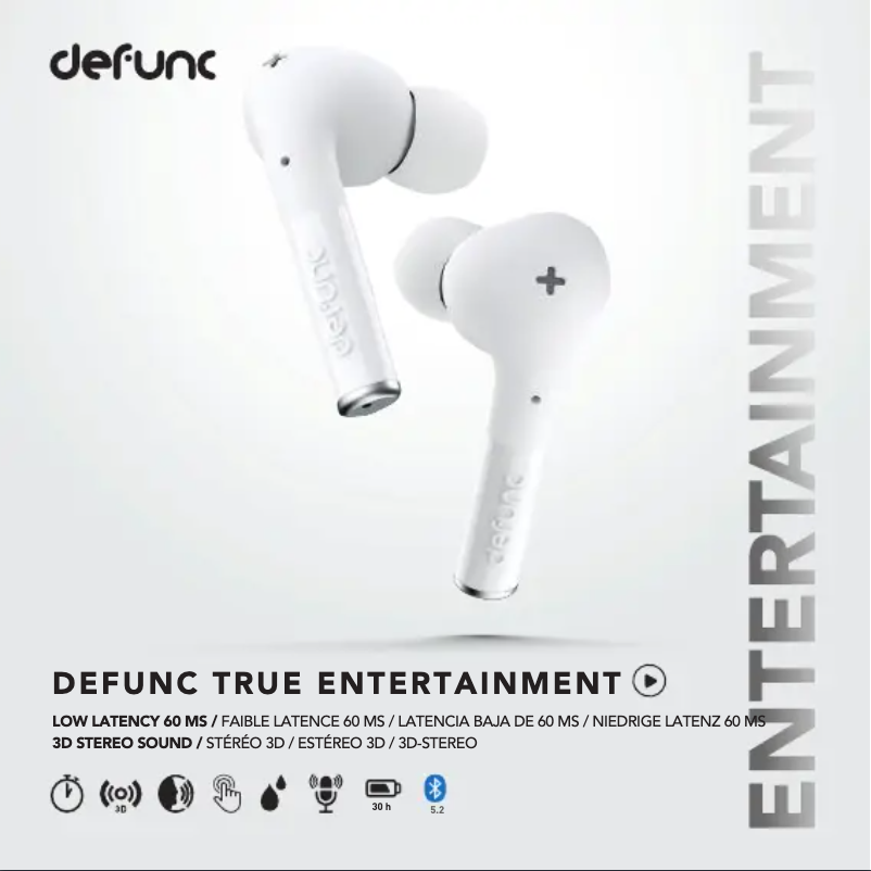 Page 1 de la notice Manuel utilisateur Defunc ENTERTAINMENT