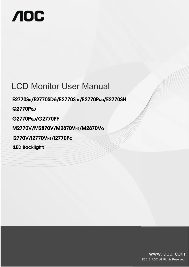 Page n°1 - Manuel utilisateur AOC G2770PF