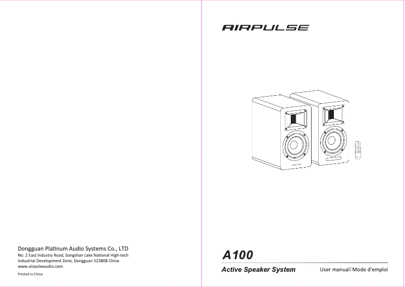 Image de la première page du manuel de l'appareil A100