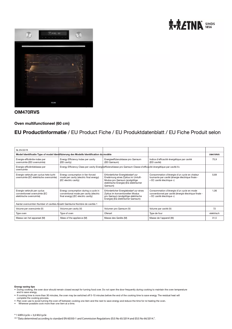 Image de la première page du manuel de l'appareil OM470RVS