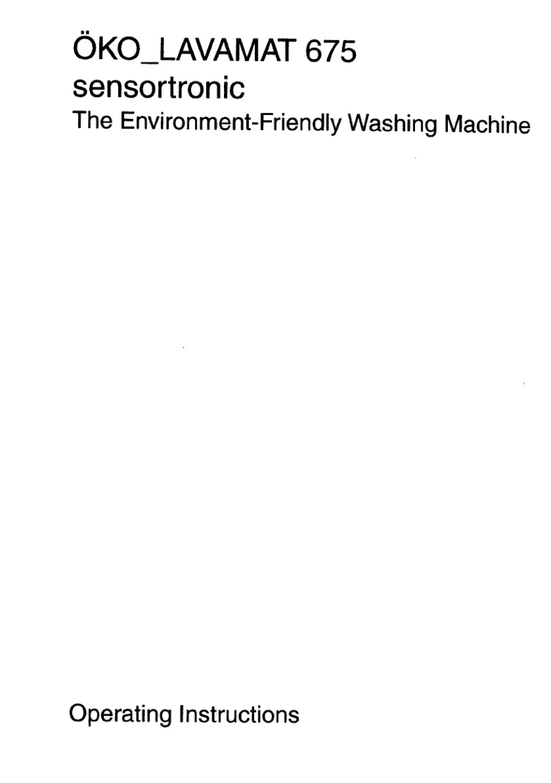 Image de la première page du manuel de l'appareil Lavamat 675 w