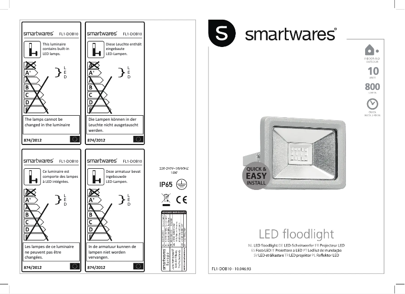 Page 1 de la notice Manuel utilisateur Smartwares 10.046.93