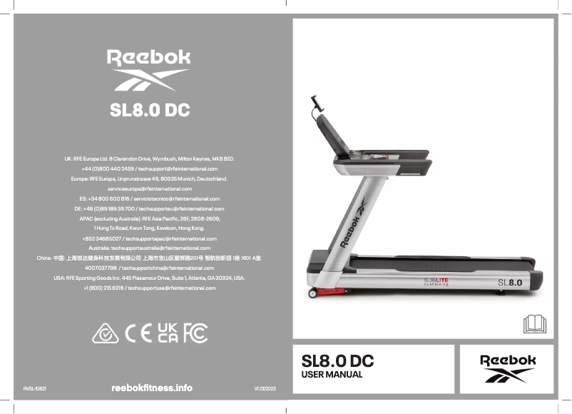 Page 1 de la notice Manuel utilisateur Reebok SL8.0 DC