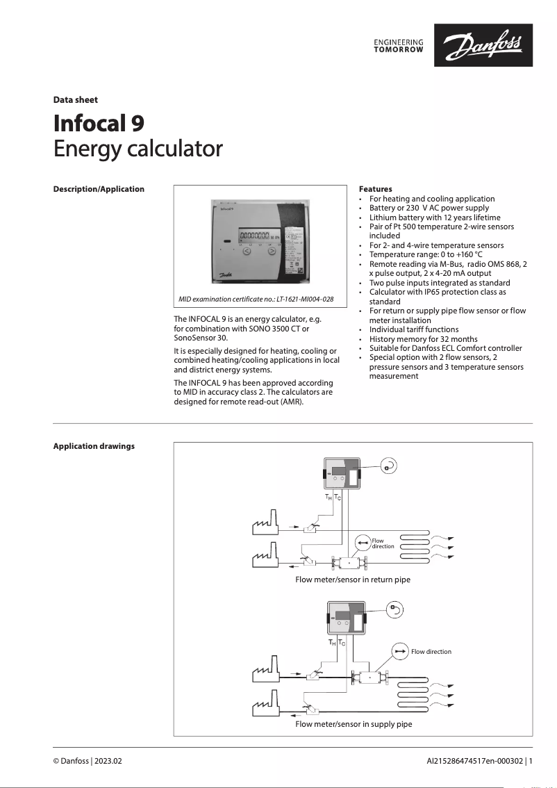 Image de la première page du manuel de l'appareil Infocal 9