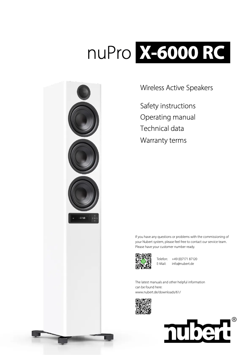 Imagen de la primera página del manual del dispositivo nuPro X-6000 RC