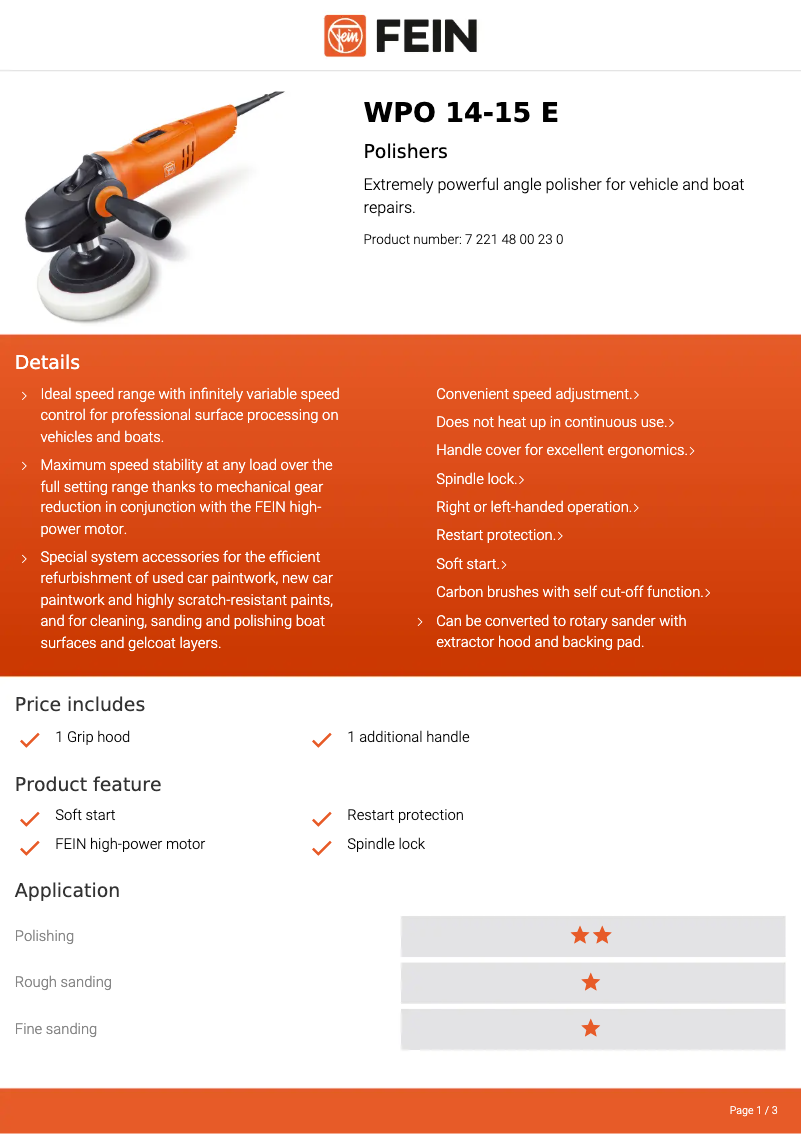 Image de la première page du manuel de l'appareil WPO 14-15 E