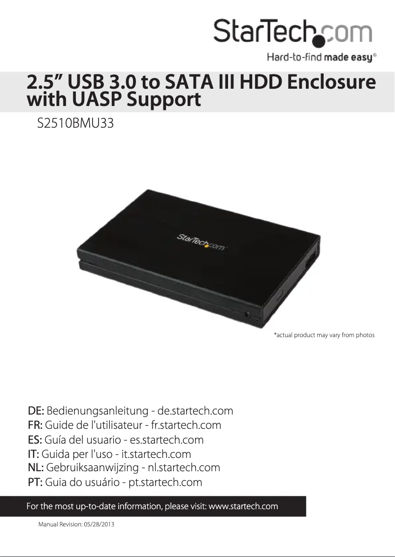 Page 1 de la notice Manuel utilisateur StarTech.com S2510BMU33-IRS